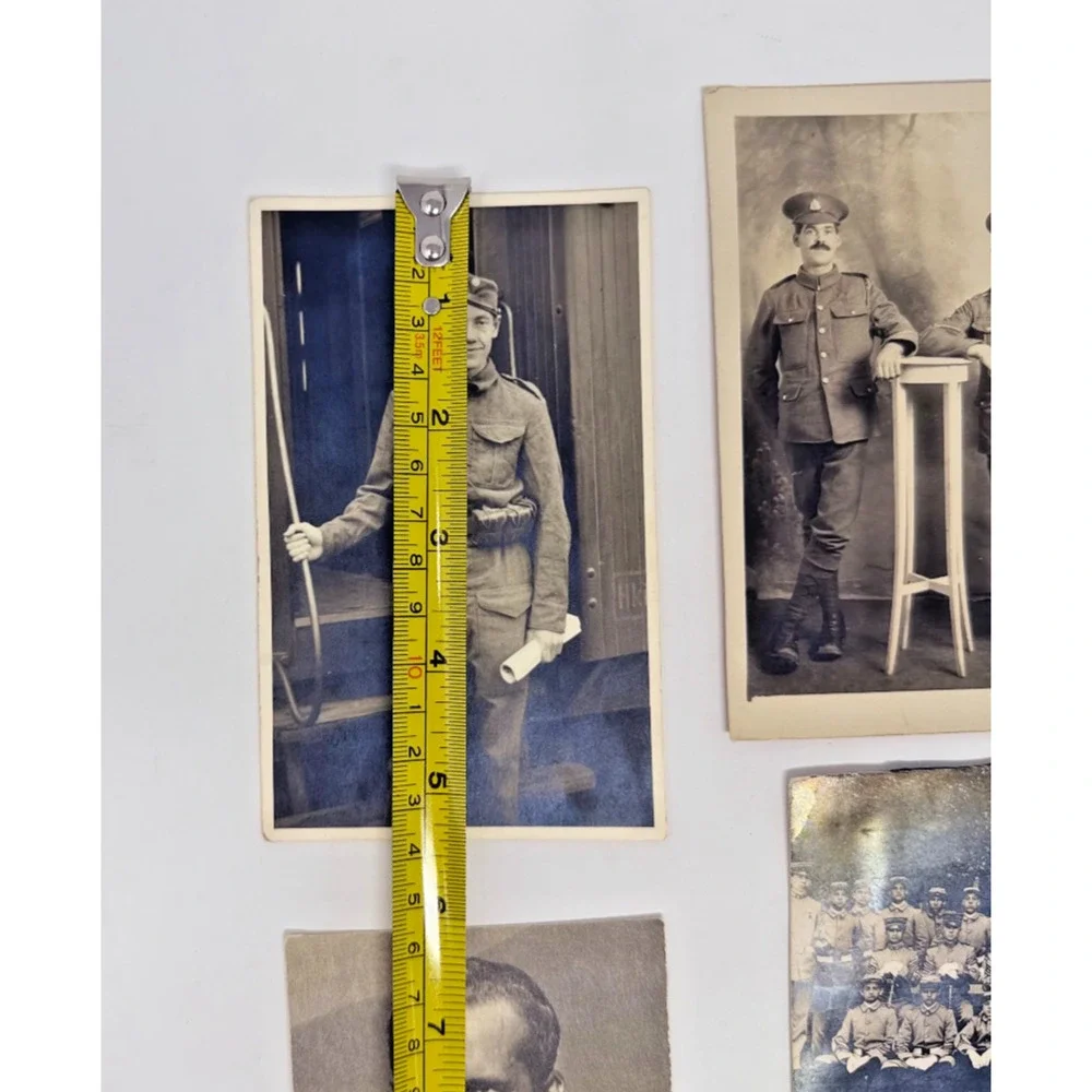 Lot of 6 Vintage WWI Military Real Photo Postcards British Army Portraits